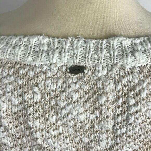 O'Neill XS High Low Sweater Cream Beige Scoop Neck Slouchy - Picture 8 of 12